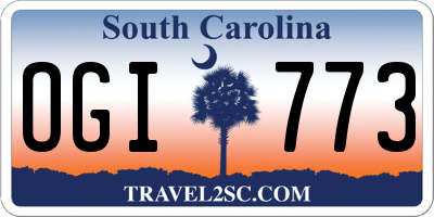 SC license plate OGI773
