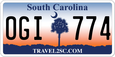 SC license plate OGI774