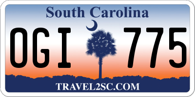 SC license plate OGI775