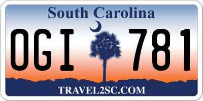 SC license plate OGI781