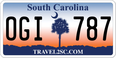 SC license plate OGI787