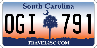 SC license plate OGI791