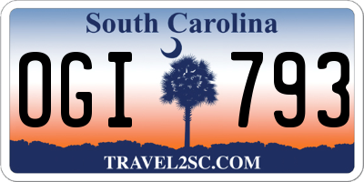 SC license plate OGI793