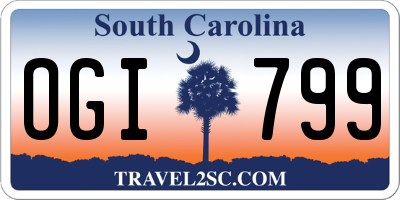 SC license plate OGI799