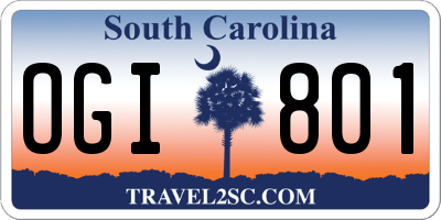 SC license plate OGI801