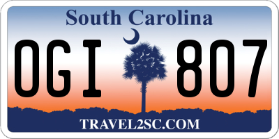 SC license plate OGI807
