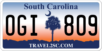 SC license plate OGI809