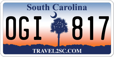 SC license plate OGI817