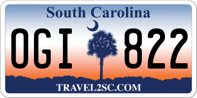 SC license plate OGI822