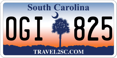 SC license plate OGI825