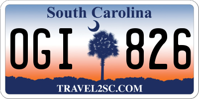 SC license plate OGI826