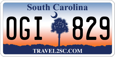 SC license plate OGI829