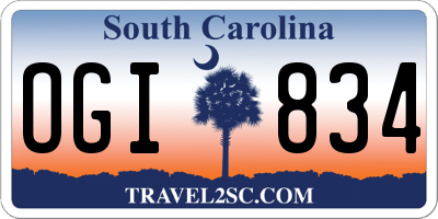 SC license plate OGI834