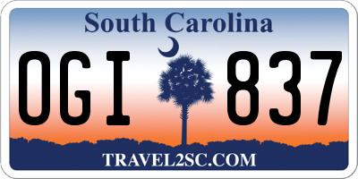 SC license plate OGI837