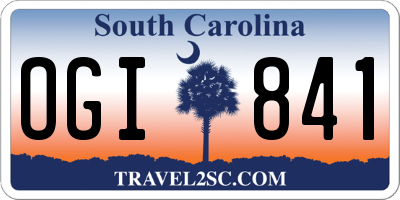 SC license plate OGI841