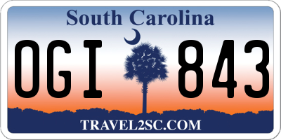 SC license plate OGI843