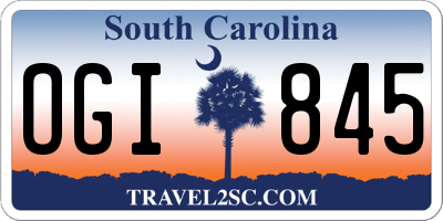 SC license plate OGI845