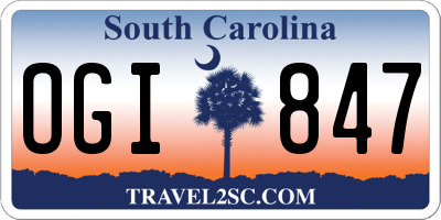 SC license plate OGI847