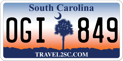 SC license plate OGI849