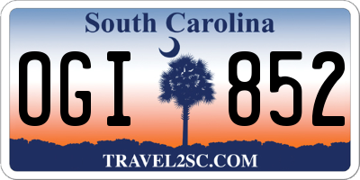 SC license plate OGI852