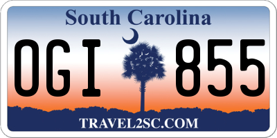 SC license plate OGI855
