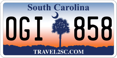 SC license plate OGI858