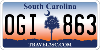 SC license plate OGI863