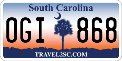 SC license plate OGI868
