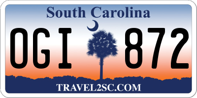 SC license plate OGI872