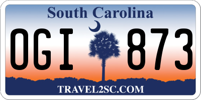 SC license plate OGI873