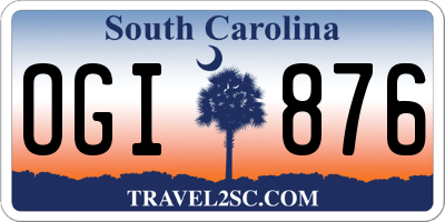SC license plate OGI876