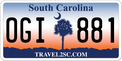 SC license plate OGI881