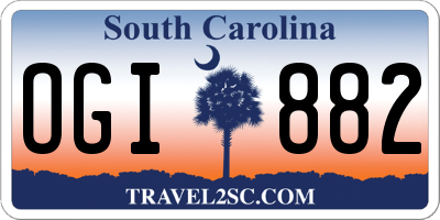 SC license plate OGI882