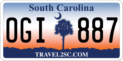 SC license plate OGI887