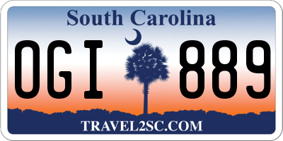 SC license plate OGI889