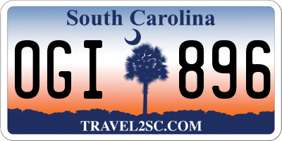 SC license plate OGI896