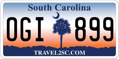SC license plate OGI899