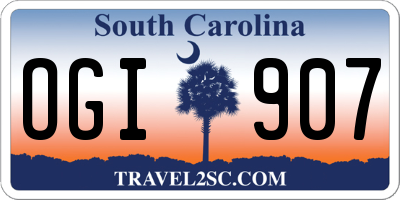 SC license plate OGI907