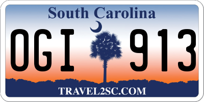 SC license plate OGI913