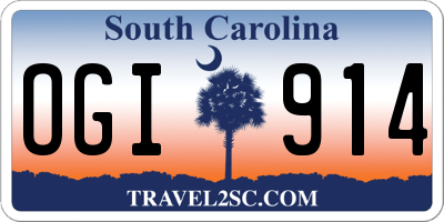 SC license plate OGI914
