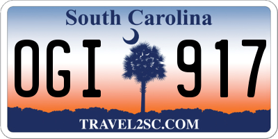 SC license plate OGI917