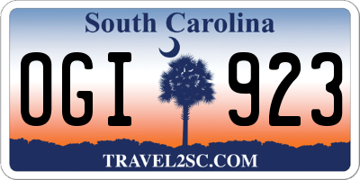 SC license plate OGI923