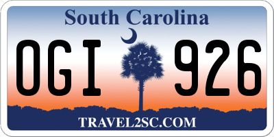 SC license plate OGI926