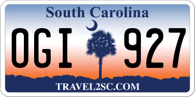 SC license plate OGI927