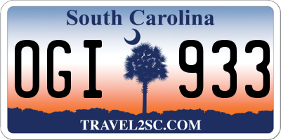 SC license plate OGI933