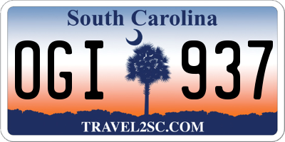 SC license plate OGI937