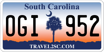 SC license plate OGI952