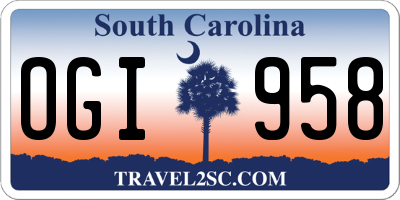SC license plate OGI958