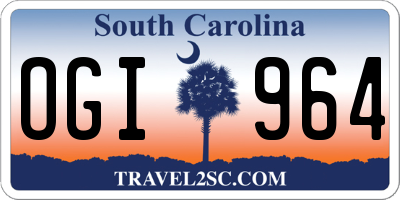 SC license plate OGI964
