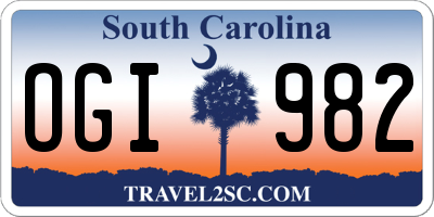 SC license plate OGI982